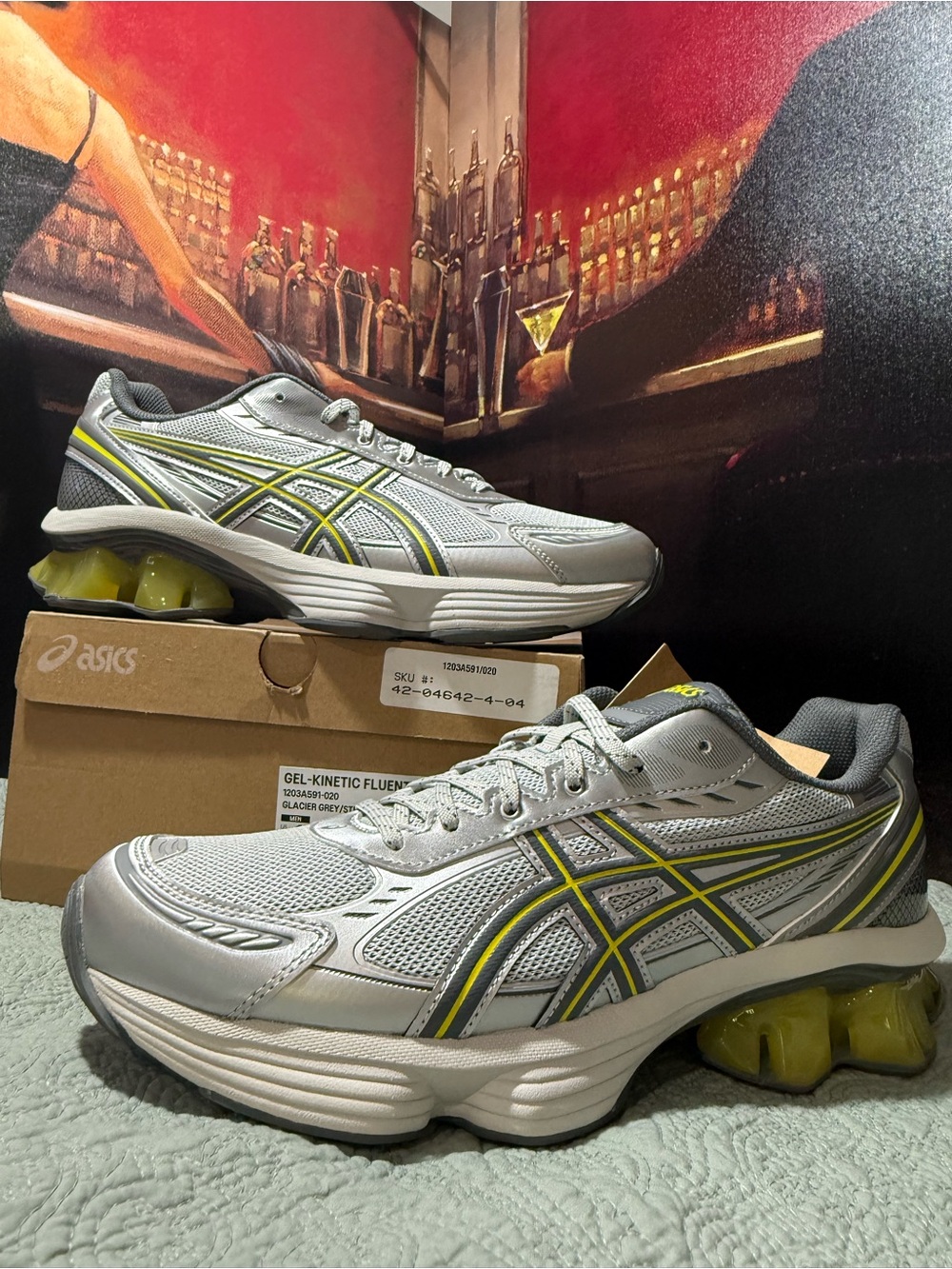 ASICS Gel-Kinetic Fluent Men’s size 11 Glacier Grey/Steel Grey